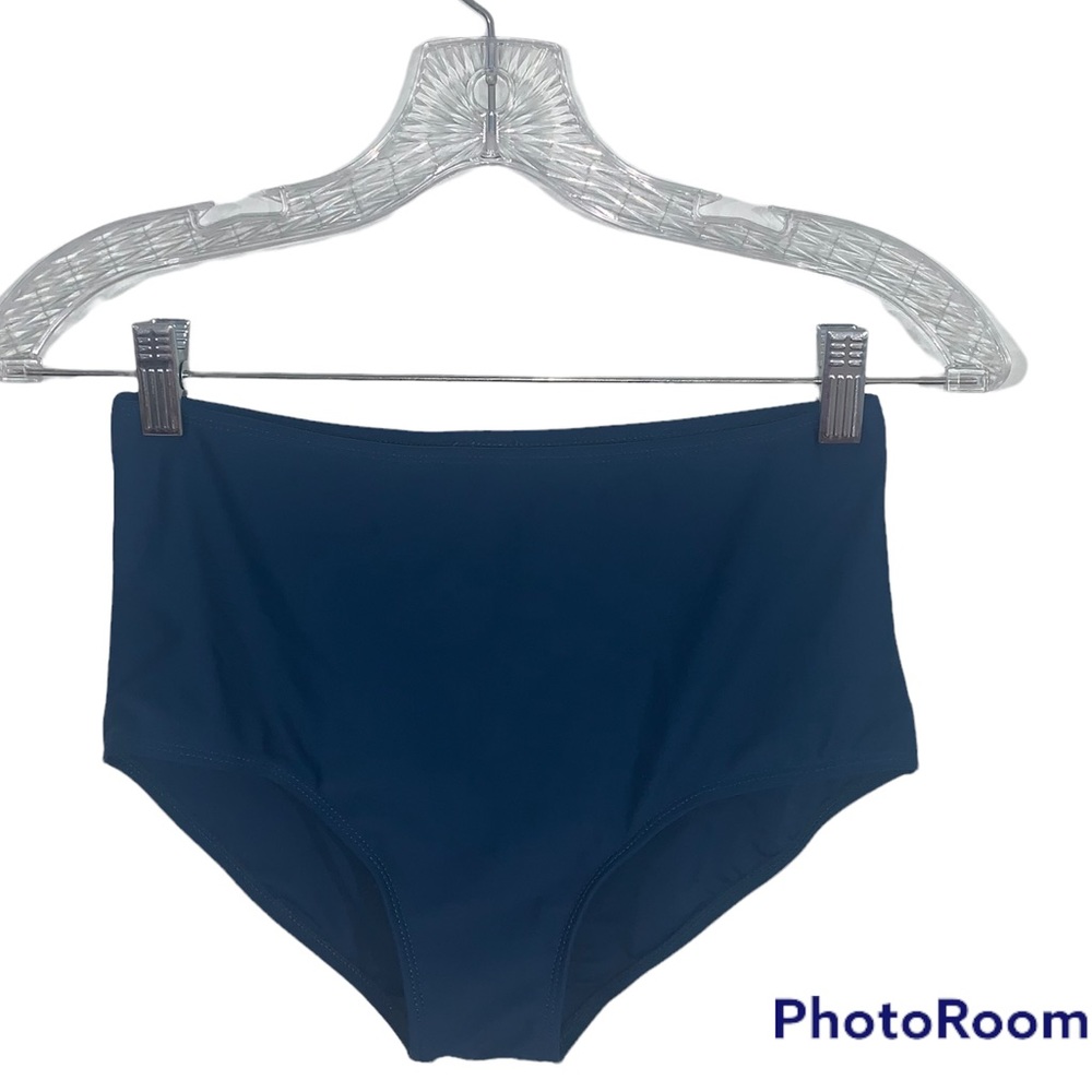 XS blue high waisted swim bottoms